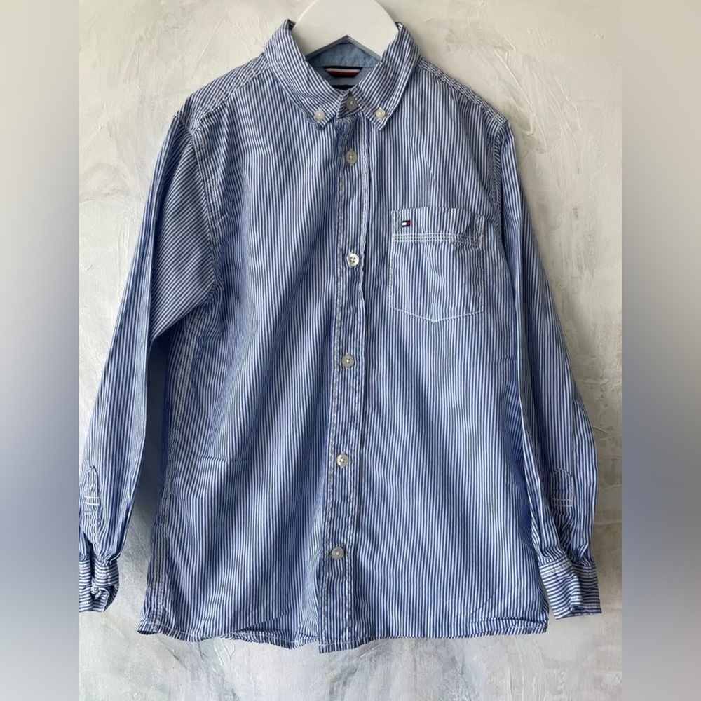 TOMMY HILFIGER Boys nautical button up dress shirt spring summer Size 7 Kids Buy